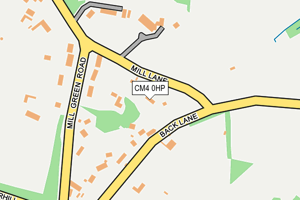 CM4 0HP map - OS OpenMap – Local (Ordnance Survey) CM4 0HP map - OS OpenMap – Local (Ordnance Survey)