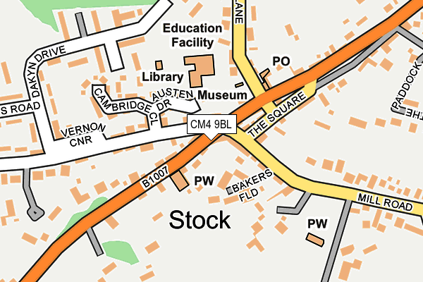 CM4 9BL map - OS OpenMap – Local (Ordnance Survey) CM4 9BL map - OS OpenMap – Local (Ordnance Survey)