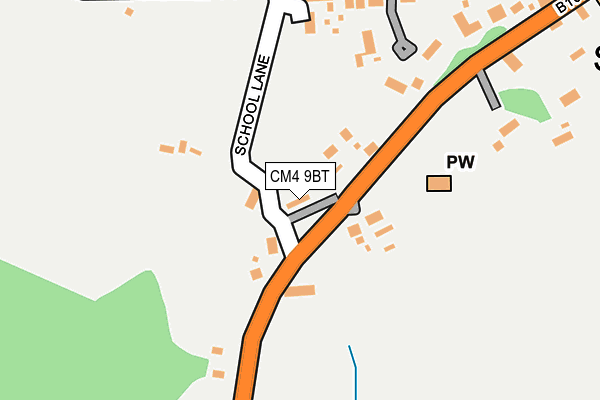 CM4 9BT map - OS OpenMap – Local (Ordnance Survey) CM4 9BT map - OS OpenMap – Local (Ordnance Survey)