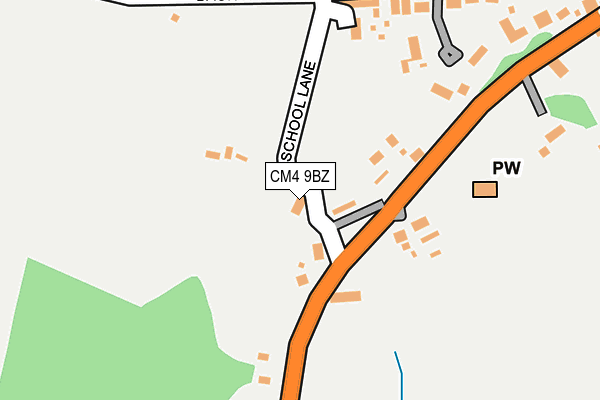 CM4 9BZ map - OS OpenMap – Local (Ordnance Survey) CM4 9BZ map - OS OpenMap – Local (Ordnance Survey)