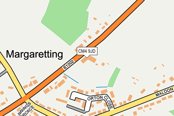 CM4 9JD map - OS OpenMap – Local (Ordnance Survey) CM4 9JD map - OS OpenMap – Local (Ordnance Survey)