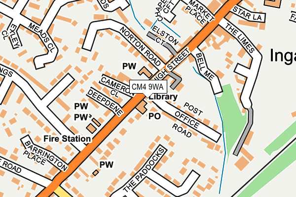 CM4 9WA map - OS OpenMap – Local (Ordnance Survey) CM4 9WA map - OS OpenMap – Local (Ordnance Survey)