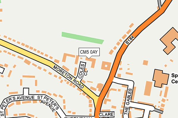 CM5 0AY map - OS OpenMap – Local (Ordnance Survey) CM5 0AY map - OS OpenMap – Local (Ordnance Survey)