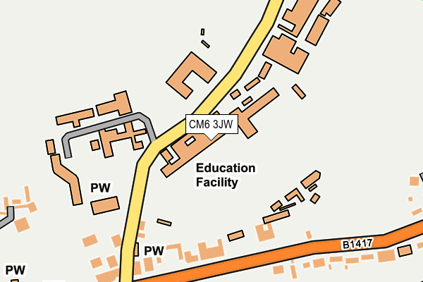 CM6 3JW map - OS OpenMap – Local (Ordnance Survey) CM6 3JW map - OS OpenMap – Local (Ordnance Survey)