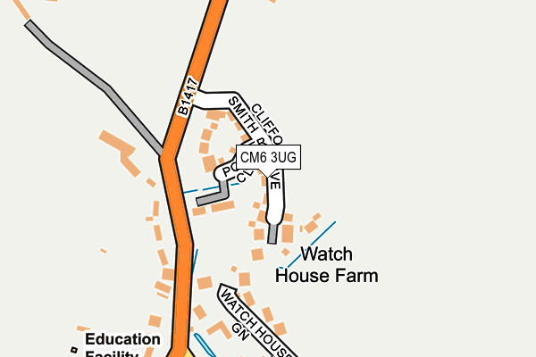 CM6 3UG map - OS OpenMap – Local (Ordnance Survey) CM6 3UG map - OS OpenMap – Local (Ordnance Survey)