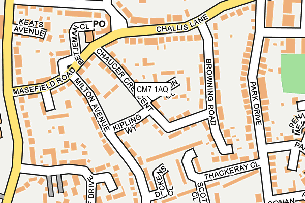 CM7 1AQ map - OS OpenMap – Local (Ordnance Survey) CM7 1AQ map - OS OpenMap – Local (Ordnance Survey)