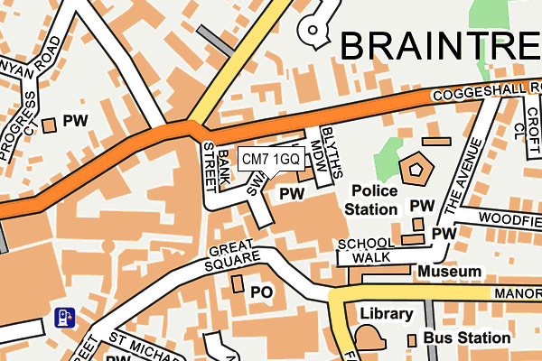 CM7 1GQ map - OS OpenMap – Local (Ordnance Survey) CM7 1GQ map - OS OpenMap – Local (Ordnance Survey)