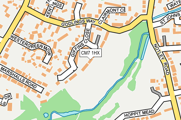 CM7 1HX map - OS OpenMap – Local (Ordnance Survey) CM7 1HX map - OS OpenMap – Local (Ordnance Survey)