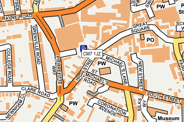 CM7 1JZ map - OS OpenMap – Local (Ordnance Survey) CM7 1JZ map - OS OpenMap – Local (Ordnance Survey)