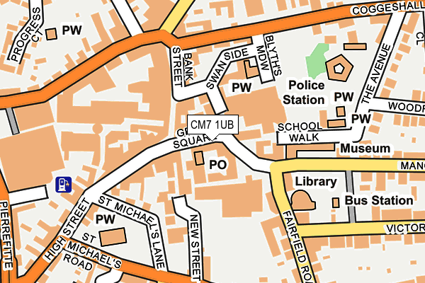 CM7 1UB map - OS OpenMap – Local (Ordnance Survey)