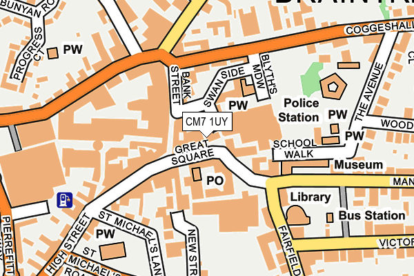 CM7 1UY map - OS OpenMap – Local (Ordnance Survey) CM7 1UY map - OS OpenMap – Local (Ordnance Survey)