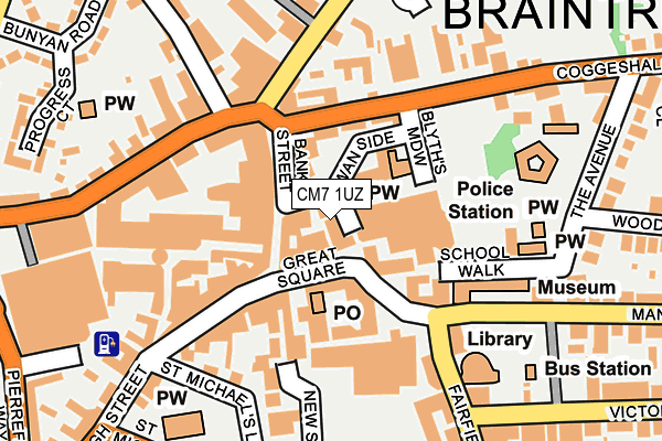 CM7 1UZ map - OS OpenMap – Local (Ordnance Survey) CM7 1UZ map - OS OpenMap – Local (Ordnance Survey)