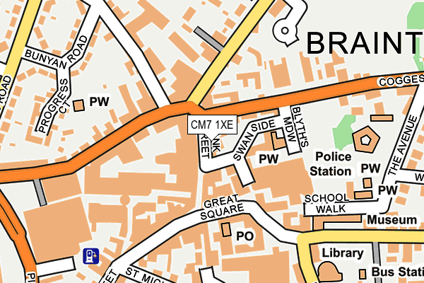 CM7 1XE map - OS OpenMap – Local (Ordnance Survey) CM7 1XE map - OS OpenMap – Local (Ordnance Survey)
