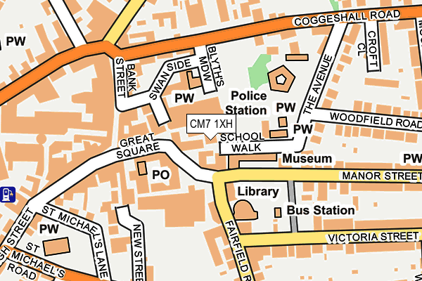 CM7 1XH map - OS OpenMap – Local (Ordnance Survey) CM7 1XH map - OS OpenMap – Local (Ordnance Survey)
