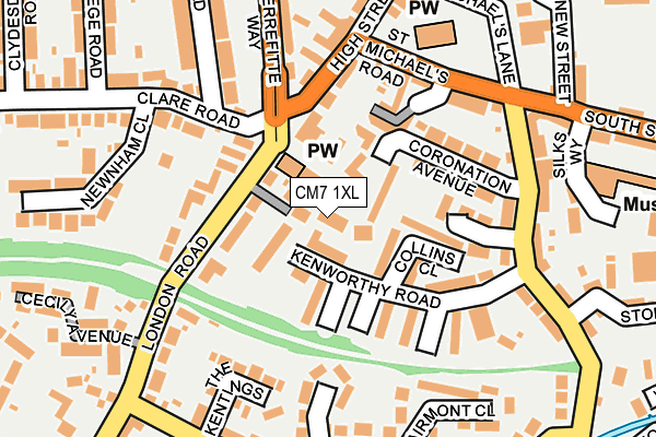CM7 1XL map - OS OpenMap – Local (Ordnance Survey) CM7 1XL map - OS OpenMap – Local (Ordnance Survey)