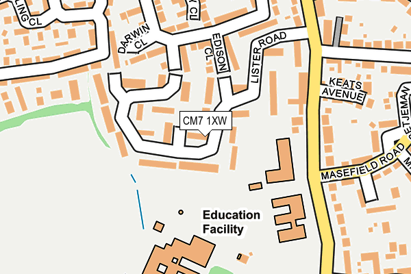 CM7 1XW map - OS OpenMap – Local (Ordnance Survey) CM7 1XW map - OS OpenMap – Local (Ordnance Survey)