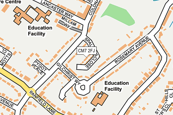 CM7 2FJ map - OS OpenMap – Local (Ordnance Survey) CM7 2FJ map - OS OpenMap – Local (Ordnance Survey)