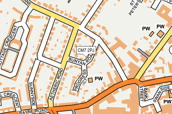 CM7 2PJ map - OS OpenMap – Local (Ordnance Survey) CM7 2PJ map - OS OpenMap – Local (Ordnance Survey)