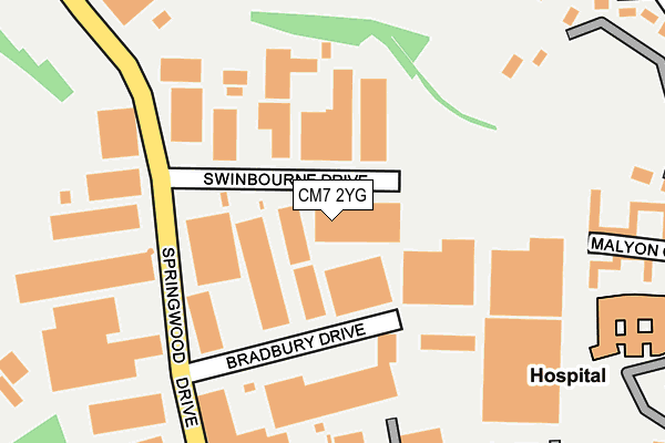 CM7 2YG map - OS OpenMap – Local (Ordnance Survey) CM7 2YG map - OS OpenMap – Local (Ordnance Survey)