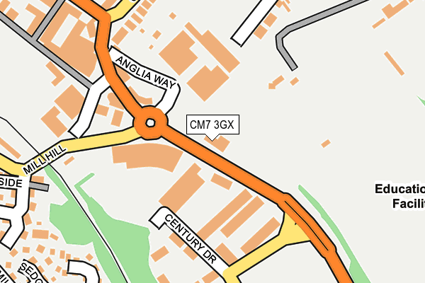 CM7 3GX map - OS OpenMap – Local (Ordnance Survey) CM7 3GX map - OS OpenMap – Local (Ordnance Survey)