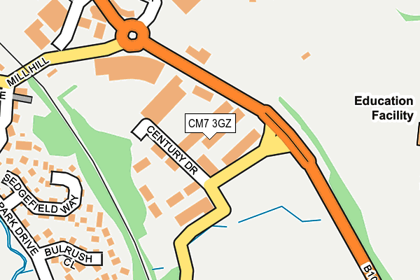 CM7 3GZ map - OS OpenMap – Local (Ordnance Survey) CM7 3GZ map - OS OpenMap – Local (Ordnance Survey)
