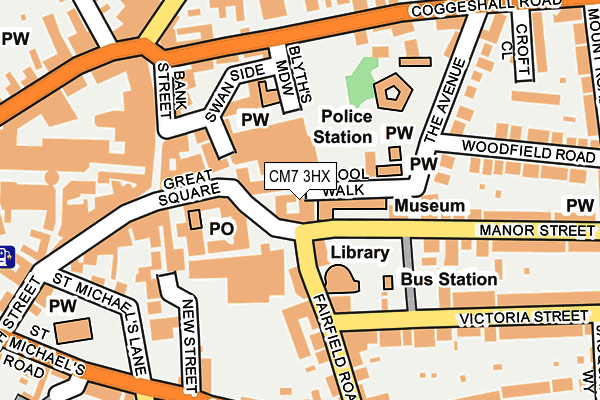 CM7 3HX map - OS OpenMap – Local (Ordnance Survey) CM7 3HX map - OS OpenMap – Local (Ordnance Survey)