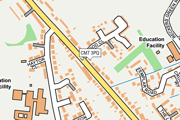 CM7 3PQ map - OS OpenMap – Local (Ordnance Survey) CM7 3PQ map - OS OpenMap – Local (Ordnance Survey)