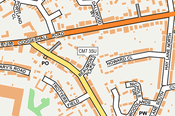 CM7 3SU map - OS OpenMap – Local (Ordnance Survey) CM7 3SU map - OS OpenMap – Local (Ordnance Survey)