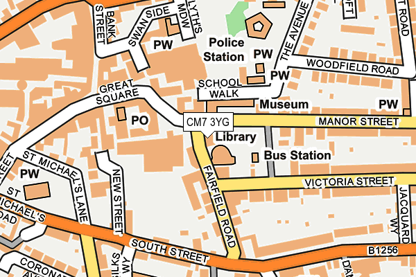CM7 3YG map - OS OpenMap – Local (Ordnance Survey) CM7 3YG map - OS OpenMap – Local (Ordnance Survey)