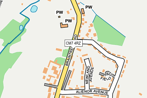 CM7 4RZ map - OS OpenMap – Local (Ordnance Survey)
