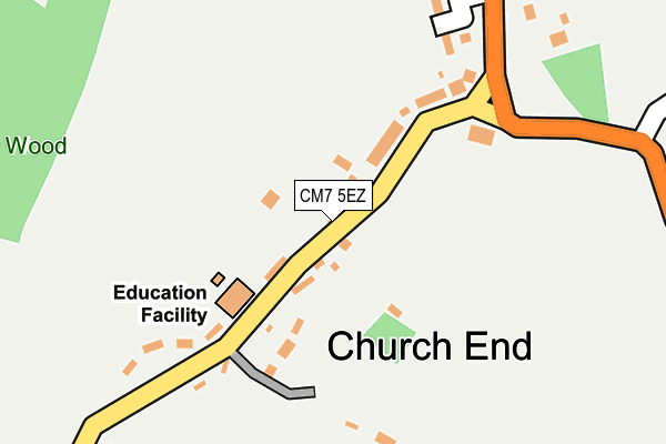 CM7 5EZ map - OS OpenMap – Local (Ordnance Survey) CM7 5EZ map - OS OpenMap – Local (Ordnance Survey)