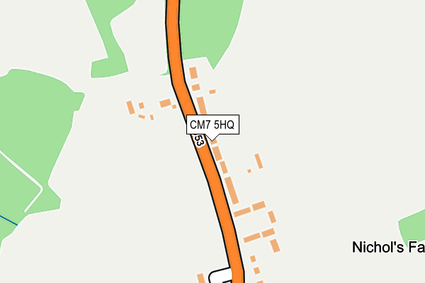 CM7 5HQ map - OS OpenMap – Local (Ordnance Survey) CM7 5HQ map - OS OpenMap – Local (Ordnance Survey)