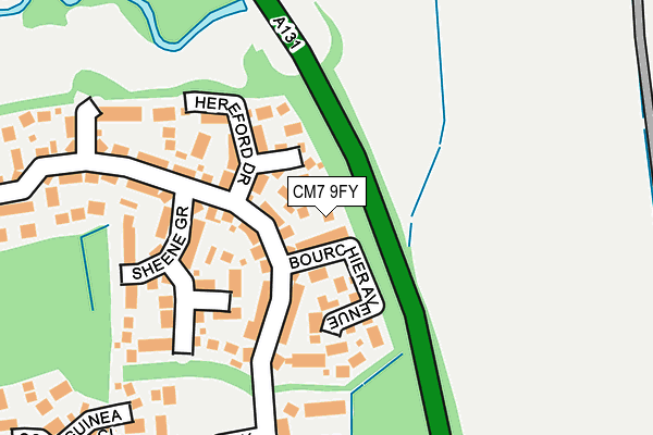 CM7 9FY map - OS OpenMap – Local (Ordnance Survey) CM7 9FY map - OS OpenMap – Local (Ordnance Survey)