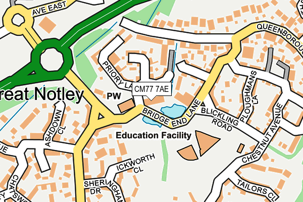 CM77 7AE map - OS OpenMap – Local (Ordnance Survey) CM77 7AE map - OS OpenMap – Local (Ordnance Survey)