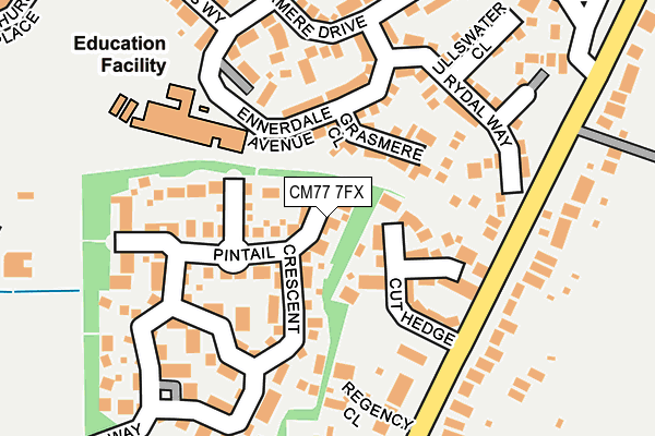 CM77 7FX map - OS OpenMap – Local (Ordnance Survey) CM77 7FX map - OS OpenMap – Local (Ordnance Survey)