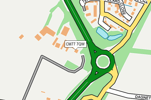 CM77 7QW map - OS OpenMap – Local (Ordnance Survey)
