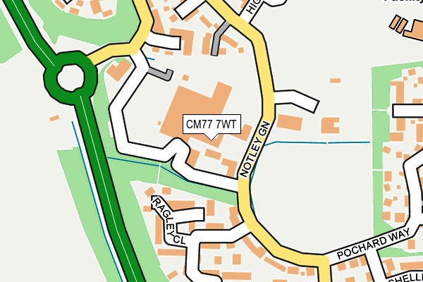 CM77 7WT map - OS OpenMap – Local (Ordnance Survey) CM77 7WT map - OS OpenMap – Local (Ordnance Survey)