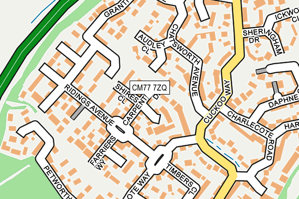 CM77 7ZQ map - OS OpenMap – Local (Ordnance Survey)