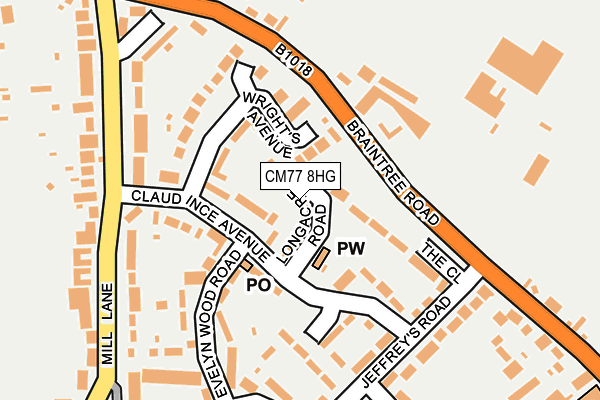 CM77 8HG map - OS OpenMap – Local (Ordnance Survey) CM77 8HG map - OS OpenMap – Local (Ordnance Survey)
