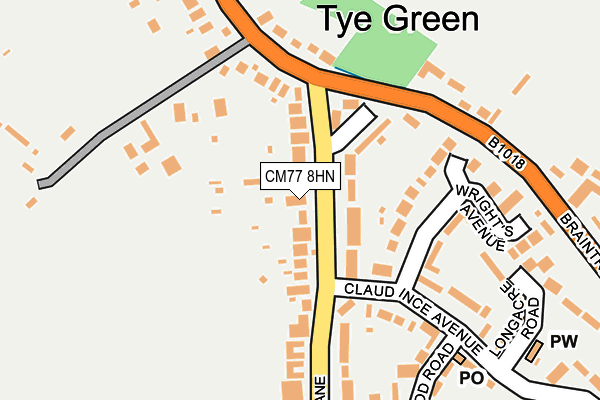 CM77 8HN map - OS OpenMap – Local (Ordnance Survey) CM77 8HN map - OS OpenMap – Local (Ordnance Survey)