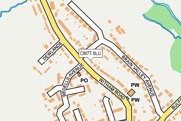 CM77 8LU map - OS OpenMap – Local (Ordnance Survey) CM77 8LU map - OS OpenMap – Local (Ordnance Survey)