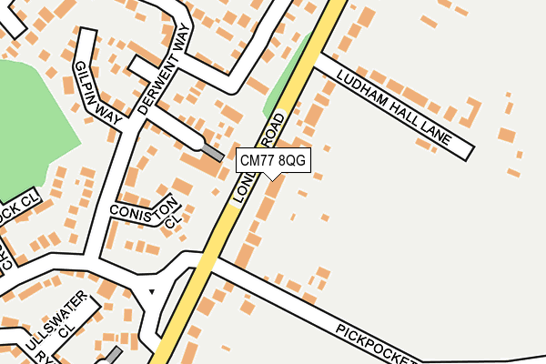 CM77 8QG map - OS OpenMap – Local (Ordnance Survey) CM77 8QG map - OS OpenMap – Local (Ordnance Survey)