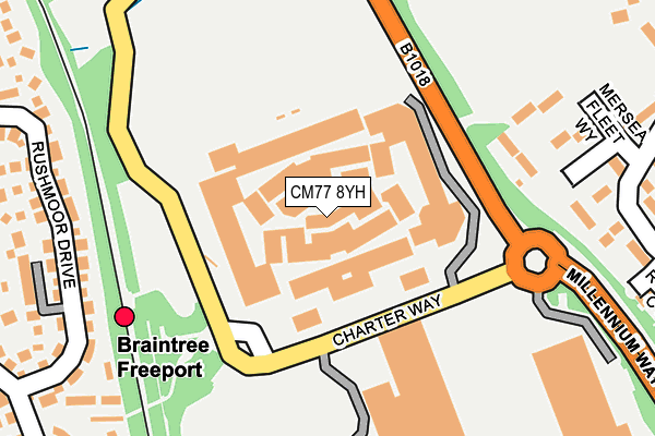 CM77 8YH map - OS OpenMap – Local (Ordnance Survey)