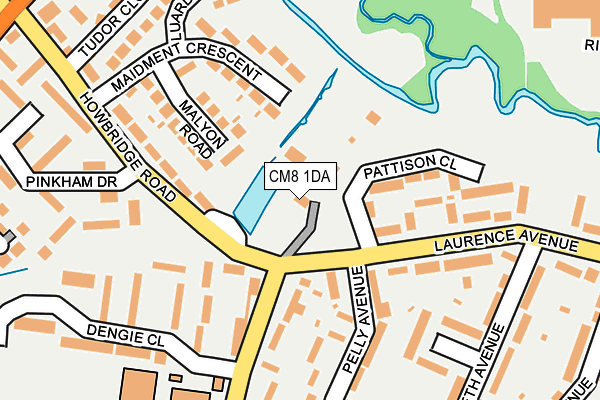 CM8 1DA map - OS OpenMap – Local (Ordnance Survey) CM8 1DA map - OS OpenMap – Local (Ordnance Survey)