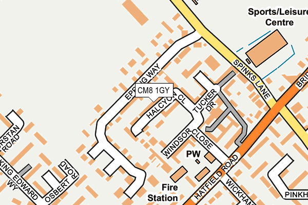 CM8 1GY map - OS OpenMap – Local (Ordnance Survey) CM8 1GY map - OS OpenMap – Local (Ordnance Survey)