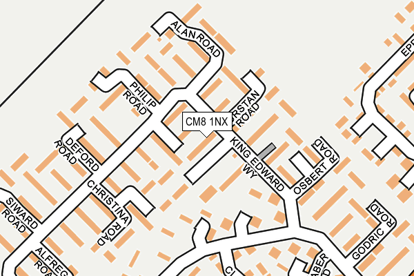 CM8 1NX map - OS OpenMap – Local (Ordnance Survey) CM8 1NX map - OS OpenMap – Local (Ordnance Survey)