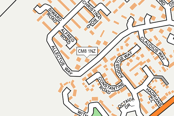 CM8 1NZ map - OS OpenMap – Local (Ordnance Survey) CM8 1NZ map - OS OpenMap – Local (Ordnance Survey)