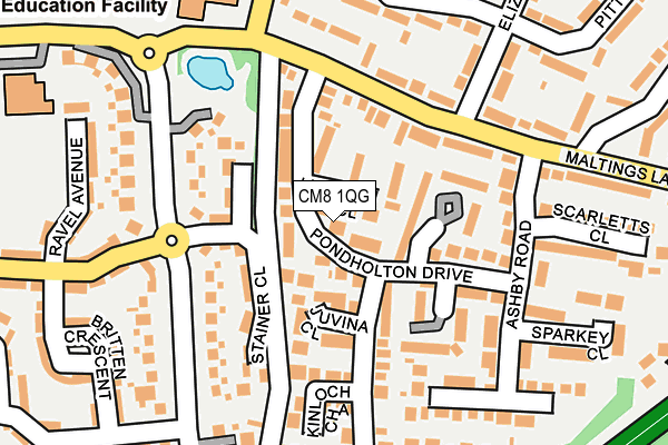 CM8 1QG map - OS OpenMap – Local (Ordnance Survey)