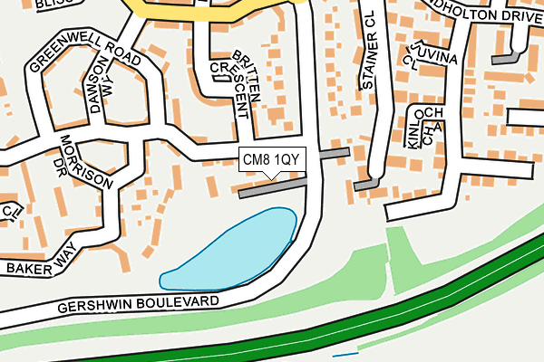 CM8 1QY map - OS OpenMap – Local (Ordnance Survey) CM8 1QY map - OS OpenMap – Local (Ordnance Survey)
