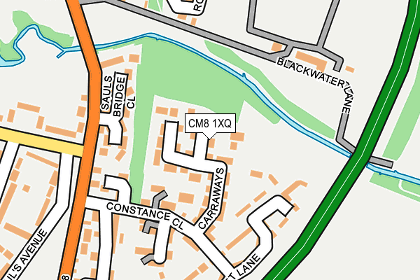 CM8 1XQ map - OS OpenMap – Local (Ordnance Survey) CM8 1XQ map - OS OpenMap – Local (Ordnance Survey)